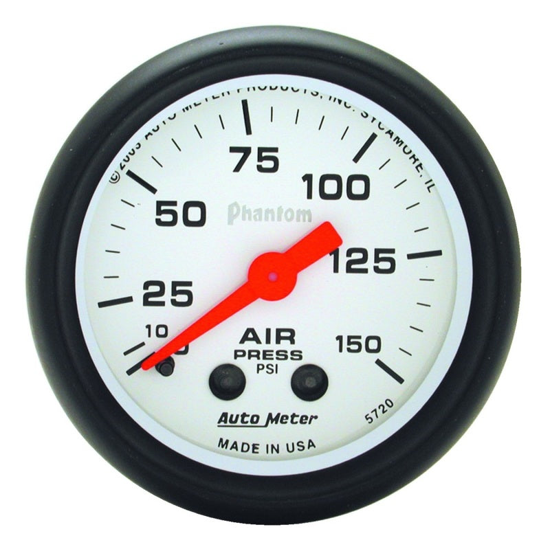 Autometer Phantom 52mm 0-150 PSI Mechanical Air Pressure Gauge 5720