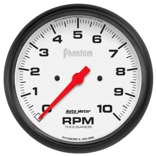 Autometer Phantom 5in 10000 RPM In-Dash Electronic Single Range Tachometer 5898