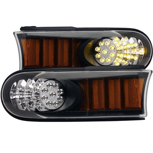 ANZO USA Toyota Fj Cruiser Led Parking Lights Black W/ Amber Reflector; 2007-2013 - eliteracefab.com