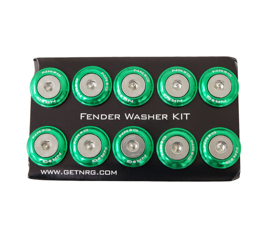 NRG Innovations FW-100 Fender Washer Kit for Plastic - Green - 10pc – FW-100GN