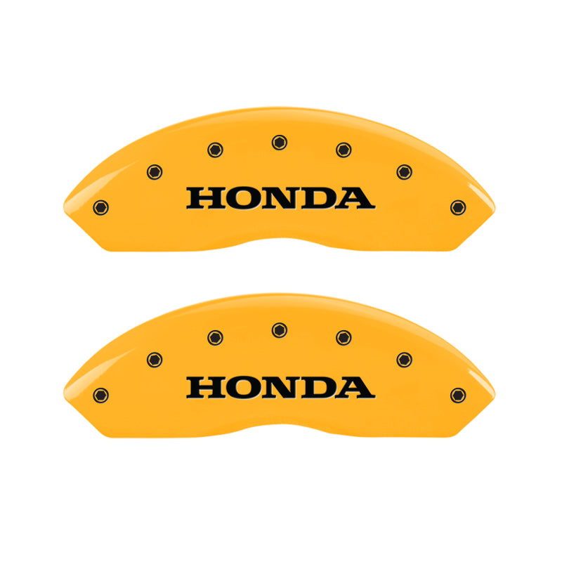 MGP 4 Caliper Covers Engraved Front Honda Rear H Logo Yellow Finish Black Char 2010 Honda Crosstour MGP