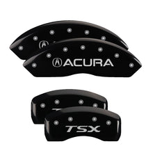 Load image into Gallery viewer, MGP 4 Caliper Covers Engraved Front &amp; Rear Acura Black finish silver ch