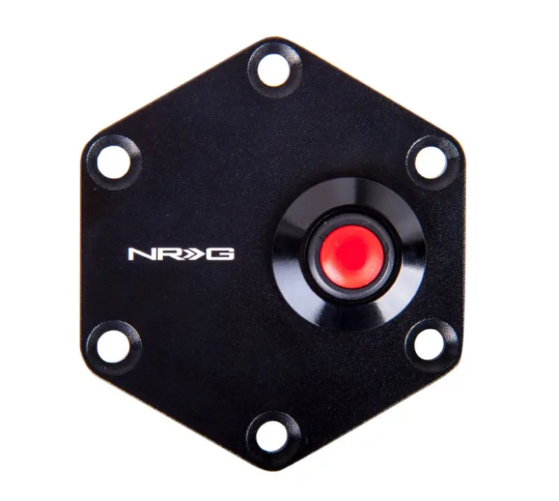 NRG Hexagonal Style Black Ring and Horn Button - eliteracefab.com