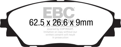 EBC 14+ Mazda 3 2.0 (Japan Build) Redstuff Front Brake Pads - eliteracefab.com