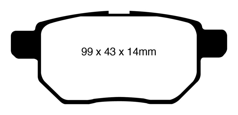 EBC 09-10 Pontiac Vibe 1.8 Yellowstuff Rear Brake Pads - eliteracefab.com