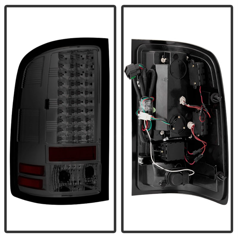 Spyder GMC Sierra 07-13 (Not fit 3500 Dually 4 Rear Wheels)LED Tail Lights Smoke ALT-YD-GS07-LED-SM - eliteracefab.com