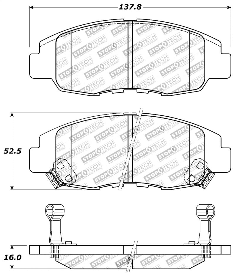 StopTech Performance 98-02 Honda Accord Coupe/Sedan 4cyl Rear Drum/Disc Front Brake Pads - eliteracefab.com