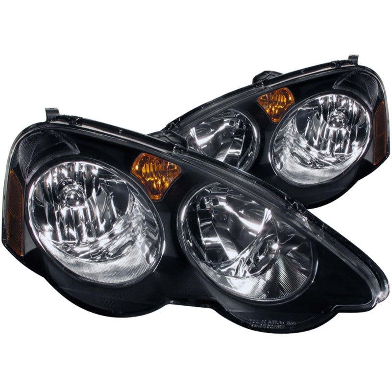 ANZO USA Acura Rsx Crystal Headlights Black; 2002-2004 - eliteracefab.com