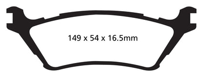 EBC 15+ Ford F150 2.7 Twin Turbo (2WD) Yellowstuff Rear Brake Pads - eliteracefab.com