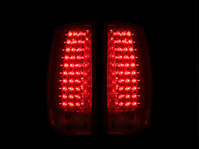 ANZO USA Chevrolet Suburban Led Taillights Red/Clear G4; 2007-2014 - eliteracefab.com