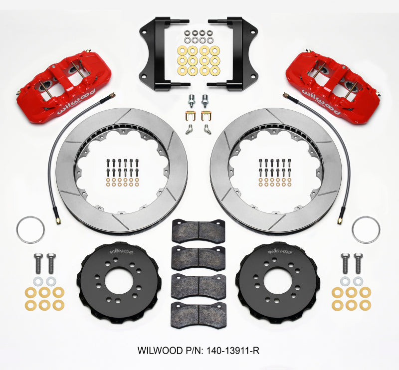 Wilwood AERO6 Front Hat Kit 15.00 Red 2014-up Corvette C7 w/Lines Wilwood