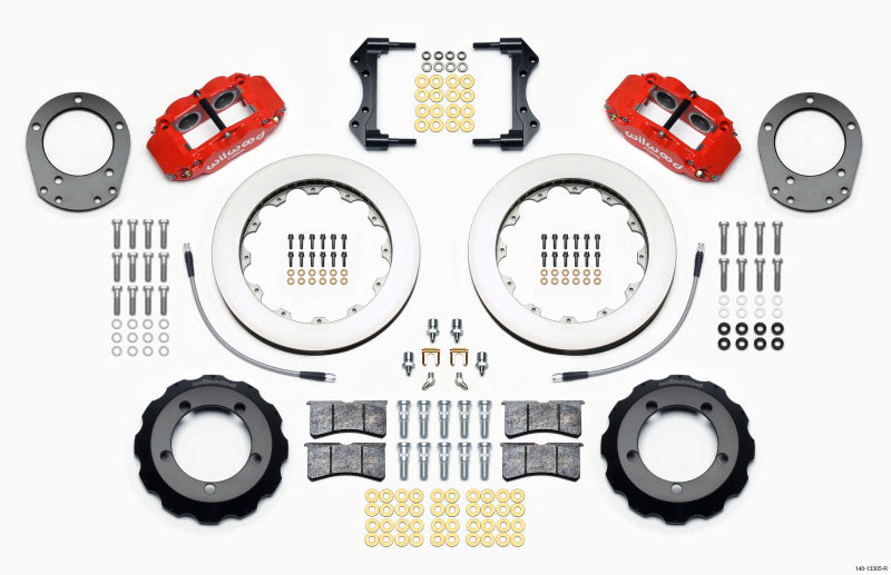 Wilwood Narrow Superlite 4R Front Hat Kit 12.88in Red 76-77 Ford Bronco Dana 44 w/Lines Wilwood