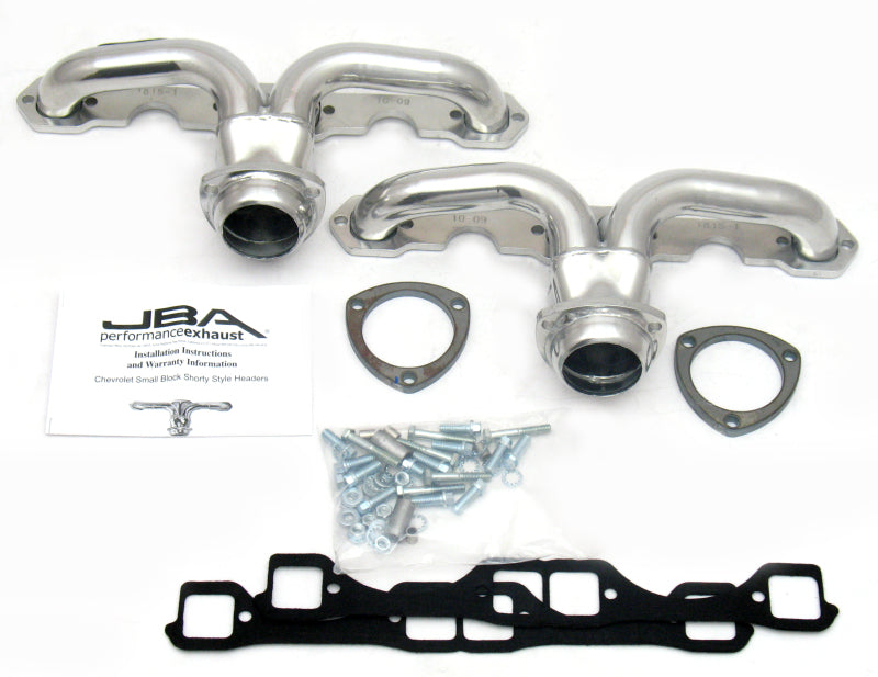 JBA 57-74 Chevrolet Corvette 265-400 SBC 1-5/8in Primary Silver Ctd Tight Tuck Header JBA