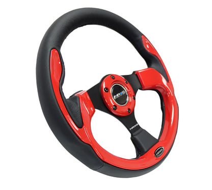 NRG Reinforced Sport Steering Wheel 320mm Red Trim - eliteracefab.com