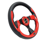 NRG Reinforced Sport Steering Wheel 320mm Red Trim - RST-001RD