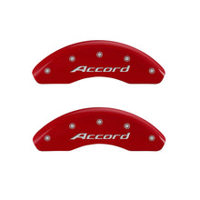 Load image into Gallery viewer, MGP 4 Caliper Covers Engraved Front Accord Engraved Rear Accord Red finish silver ch MGP