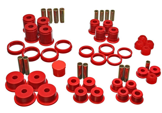 Energy Suspension 84-01 Jeep Cherokee/Wagoneer/Comanche Red Hyper-Flex Master Bushing Set - eliteracefab.com