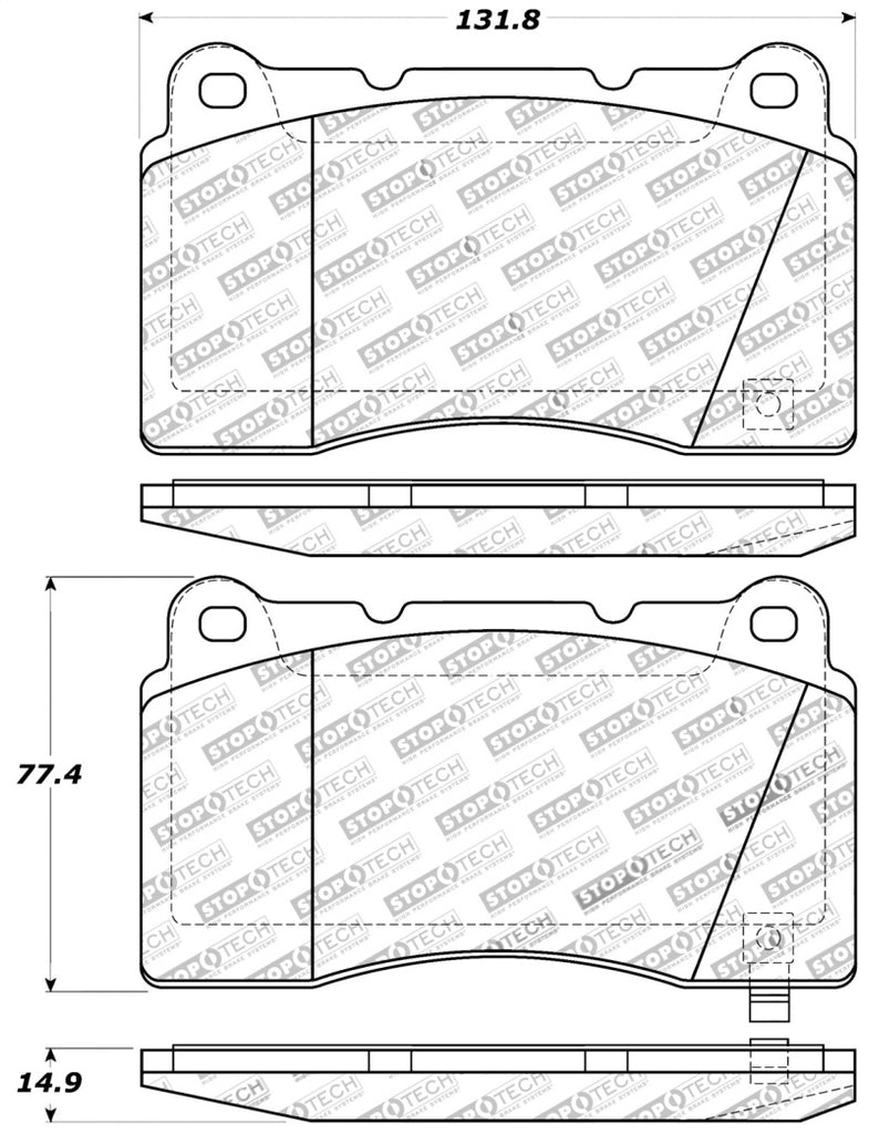 STOPTECH PERFORMANCE 04-07 STI / 03-06 EVO / 08-10 EVO / 10+ CAMARO FRONT BRAKE PADS, 309.10010 - eliteracefab.com