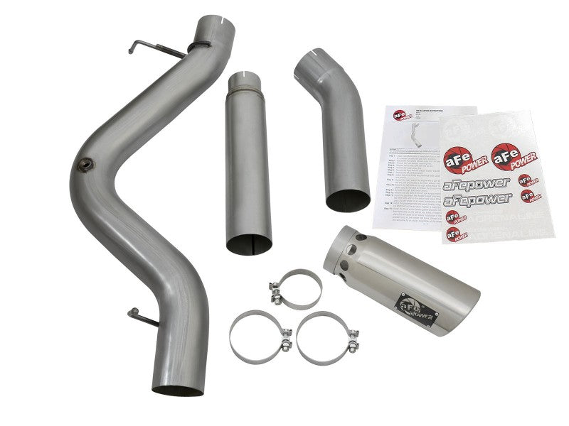 aFe LARGE Bore HD 5in Exhausts DPF-Back SS w/ Pol Tips 16-17 GM Diesel Truck V8-6.6L (td) LML/L5P aFe