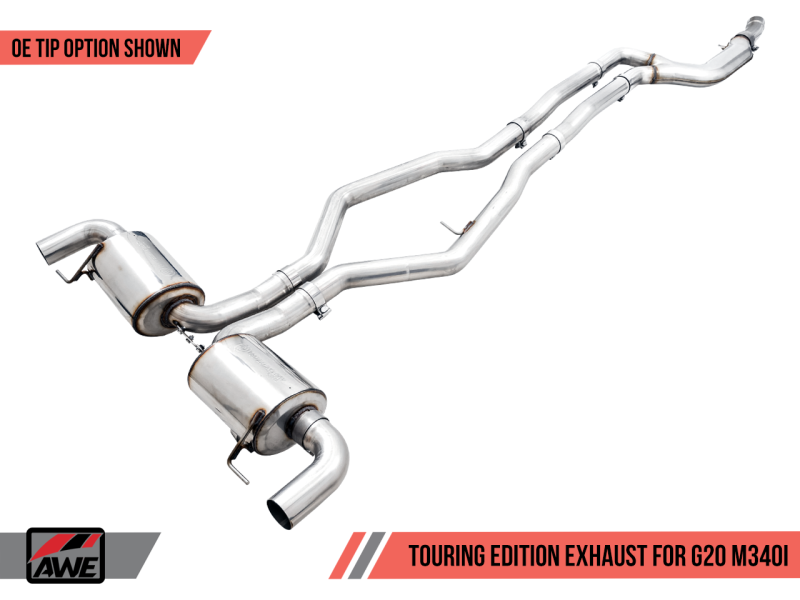 AWE Tuning 2019+ BMW M340i (G20) Non-Resonated Touring Edition Exhaust (Use OE Tips) - eliteracefab.com