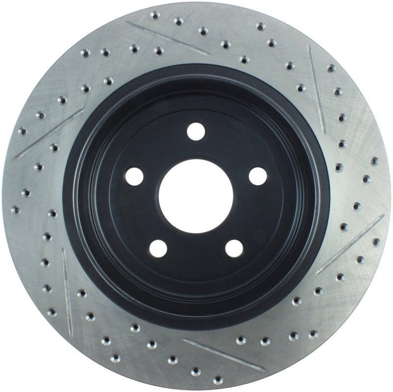 StopTech 12-15 Jeep Cherokee SRT8 Sport Slotted & Drilled Rear Passenger Side Rotor - eliteracefab.com