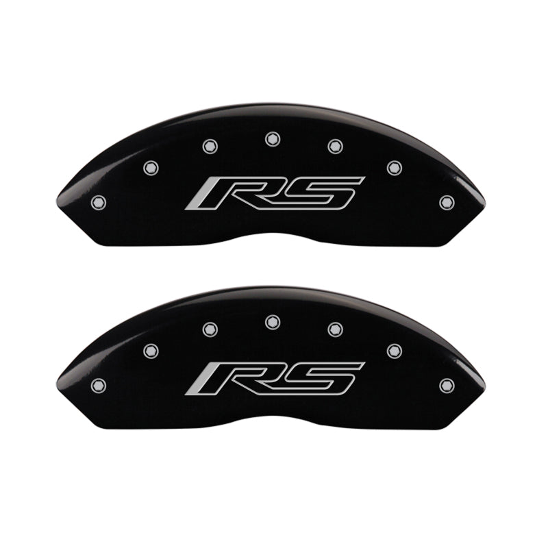 MGP 4 Caliper Covers Engraved Front & Rear Gen 5/RS Black finish silver ch MGP