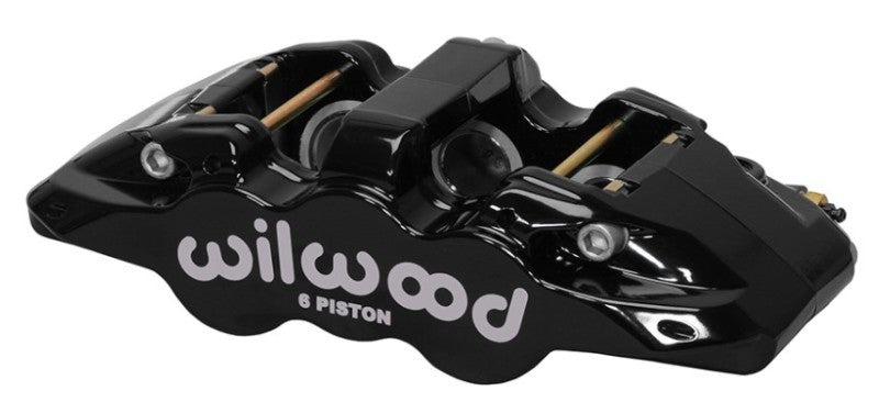 Wilwood Caliper-Aero6-R/H - Black 1.62/1.12/1.12in Pistons 1.25in Disc Wilwood
