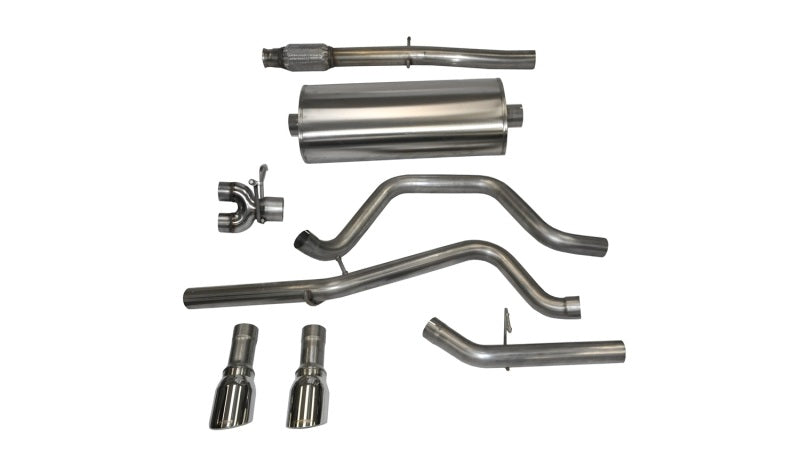 Corsa 14 GMC Sierra/Chevy Silv 1500 Crew Cab/Std. Bed 5.3L V8 Polished Sport Dual Rear CB Exhaust CORSA Performance
