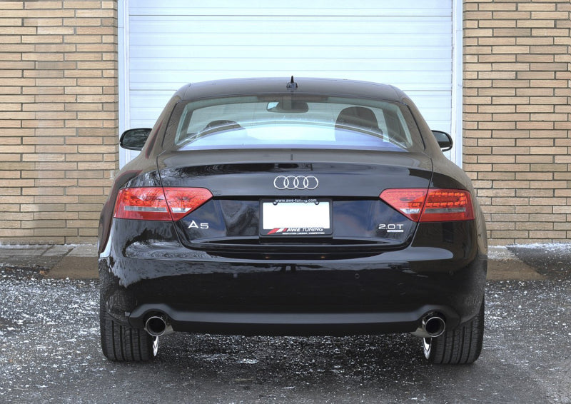 AWE Tuning Audi B8 A5 2.0T Touring Edition Exhaust - Dual Outlet Polished Silver Tips AWE Tuning