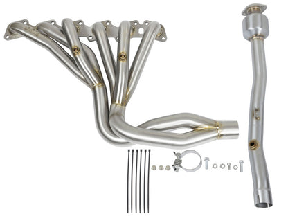 aFe Power Twisted Steel Long Tube Header & Connection Pipes (Street Series) 01-16 Nissan Patrol aFe