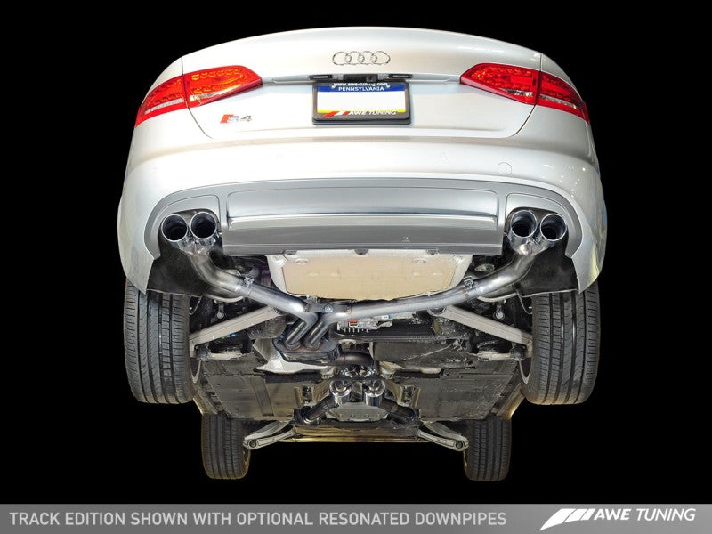 AWE Tuning Audi B8 / B8.5 S4 3.0T Track Edition Exhaust - Chrome Silver Tips (90mm) - eliteracefab.com