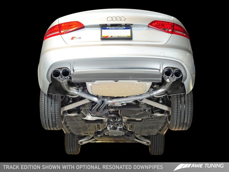 AWE Tuning Audi B8.5 S4 3.0T Track Edition Exhaust - Chrome Silver Tips (102mm) - eliteracefab.com