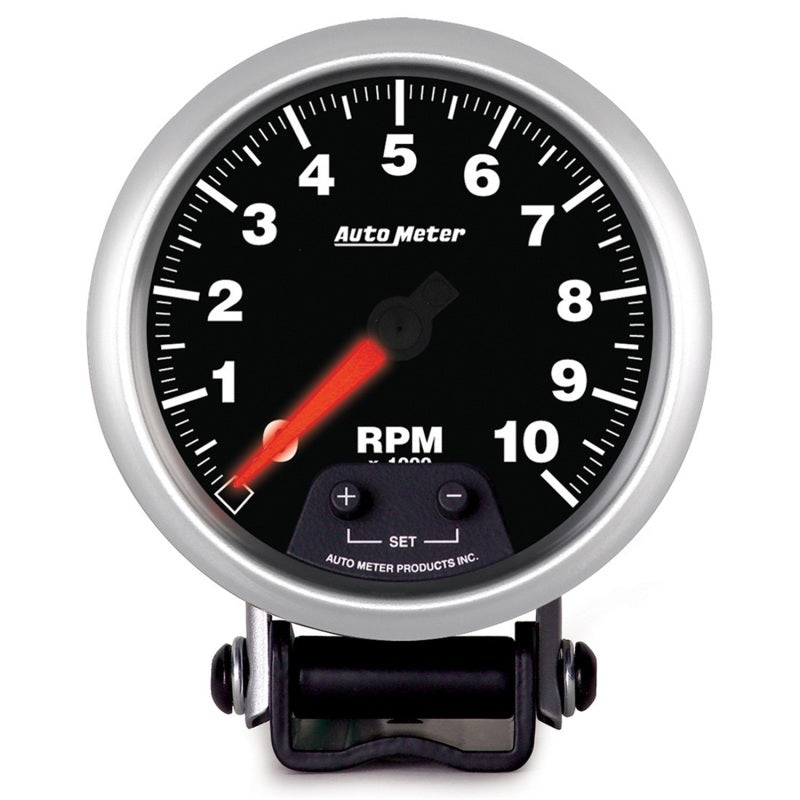 Autometer Elite Street Progressive Shift Light 3-3/8in Tachometer 0-10,000 RPM PED Mount 5690