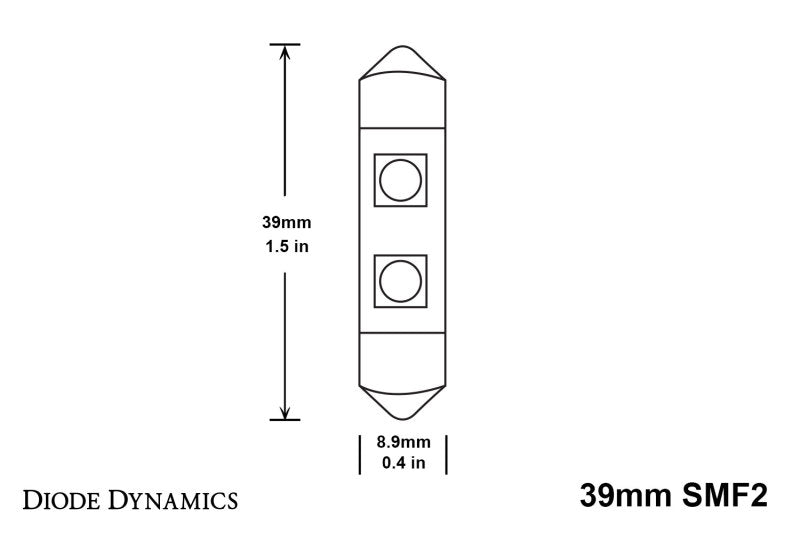 Diode Dynamics 39mm SMF2 LED Bulb - Blue (Pair)