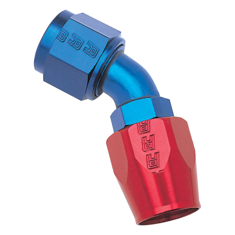 Russell Performance -20 AN Red/Blue 45 Degree Full Flow Hose End