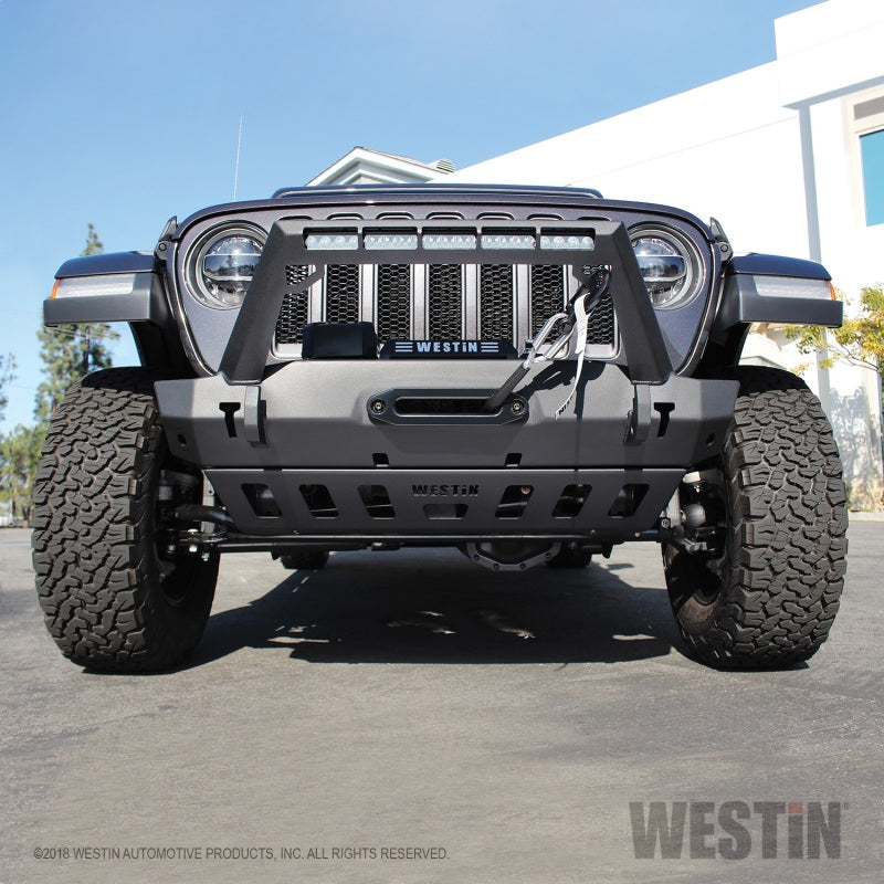 Westin 18-19 Jeep Wrangler JL Front Bumper Skid Plate - Textured Black - eliteracefab.com