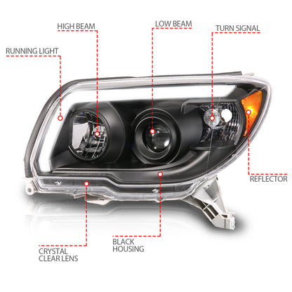 ANZO TOYOTA 4 RUNNER 06-09 PROJECTOR HEADLIGHTS PLANK STYLE BLACK - 111616