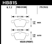 Load image into Gallery viewer, Hawk 07-16 Volvo S80 HPS 5.0 Front Brake Pads - eliteracefab.com