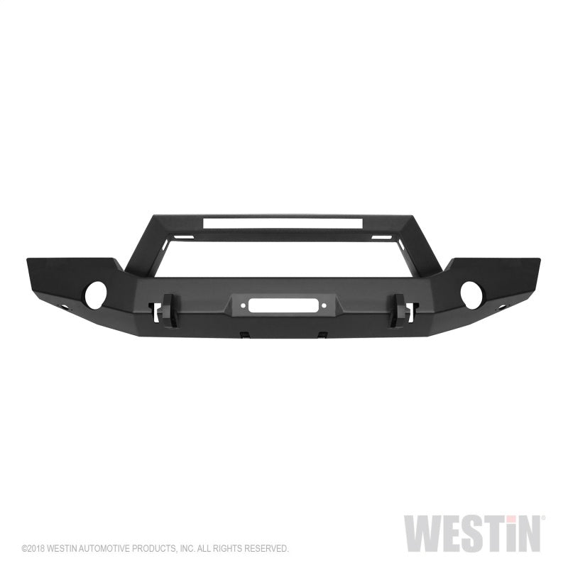 Westin 18-20 Jeep Wrangler WJ2 Full Width Front Bumper w/LED Light Bar Mount Textured Black - eliteracefab.com