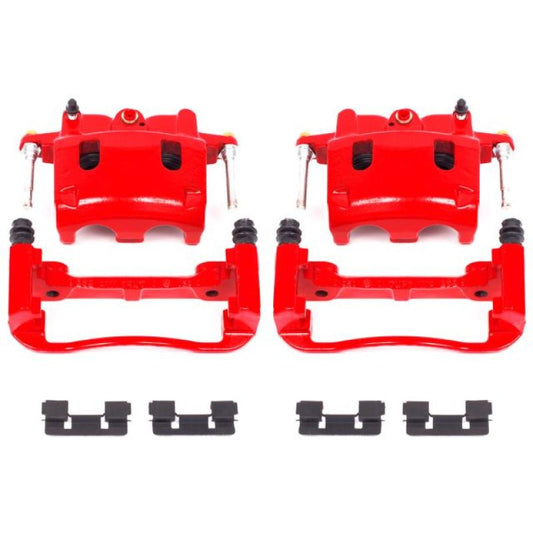 Power Stop 04-06 Infiniti QX56 Front Red Calipers w/Brackets - Pair - eliteracefab.com