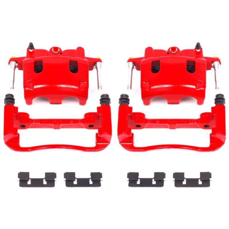 Power Stop 04-06 Infiniti QX56 Front Red Calipers w/Brackets - Pair - eliteracefab.com