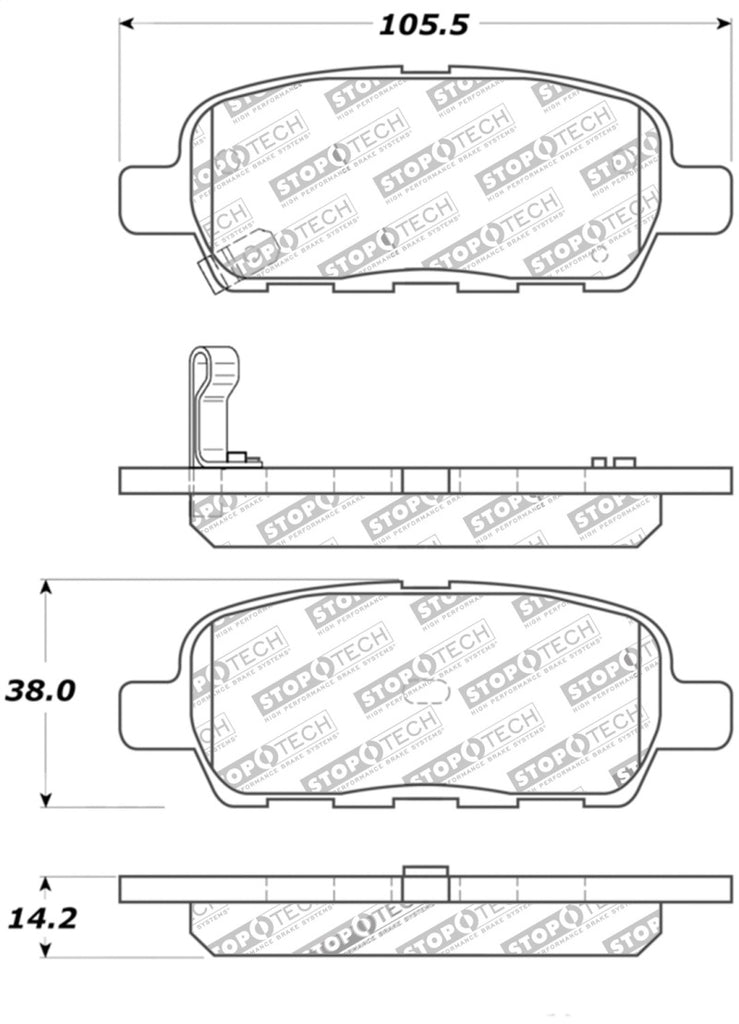 StopTech Street Touring 03-09 350Z Rear Brake Pads - eliteracefab.com