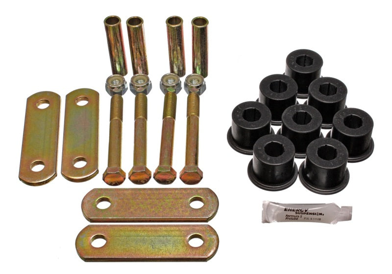 Energy Suspension 67-69 Chevy Camaro w/ Mono-Leaf Springs Black H-Duty Shackle Set (Inc Hardware)