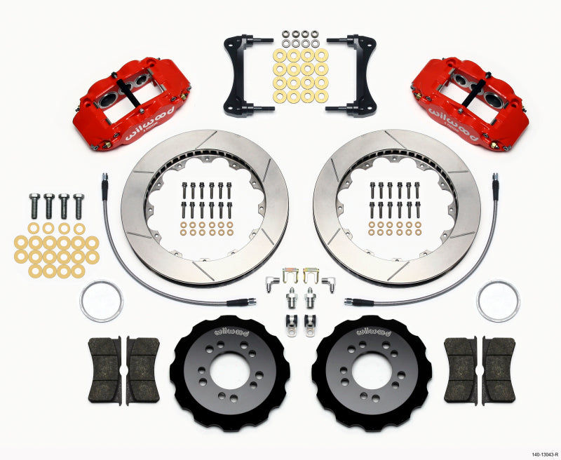 Wilwood Narrow Superlite 6R Front Hat Kit 13.06in Red 2008-up Hyundai Genesis Coupe w/Lines Wilwood