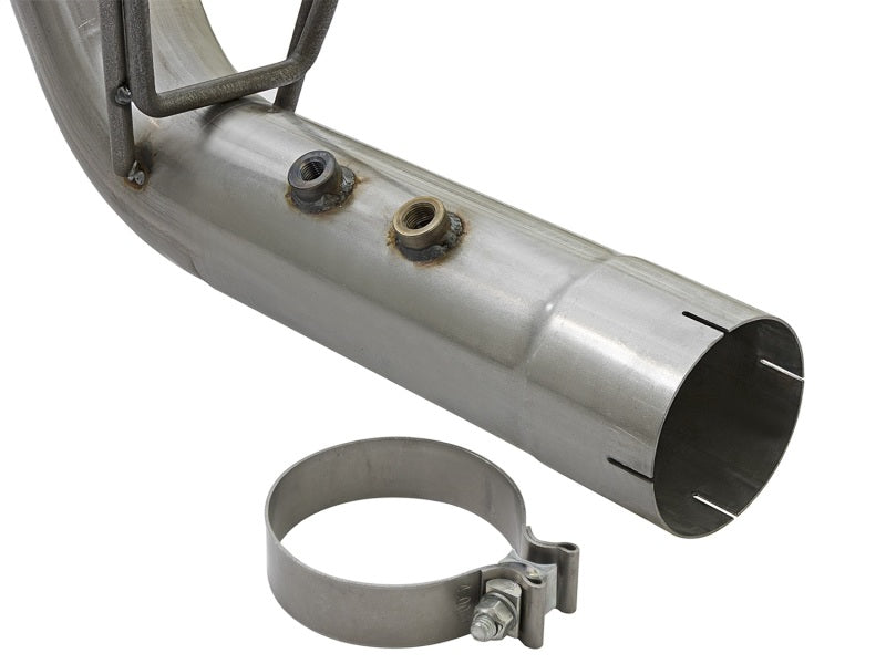 aFe Large Bore-HD 4in 409-SS DPF-Back Exhaust w/Dual Polished Tips 2017 GM Duramax V8-6.6L (td) L5P - eliteracefab.com