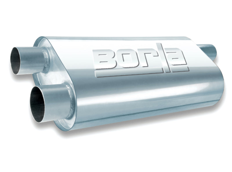 Borla Universal Oval Transverse 2.5in Inlet/Outlet 19in x 10.25in x 5.5in Turbo XL Muffler - eliteracefab.com