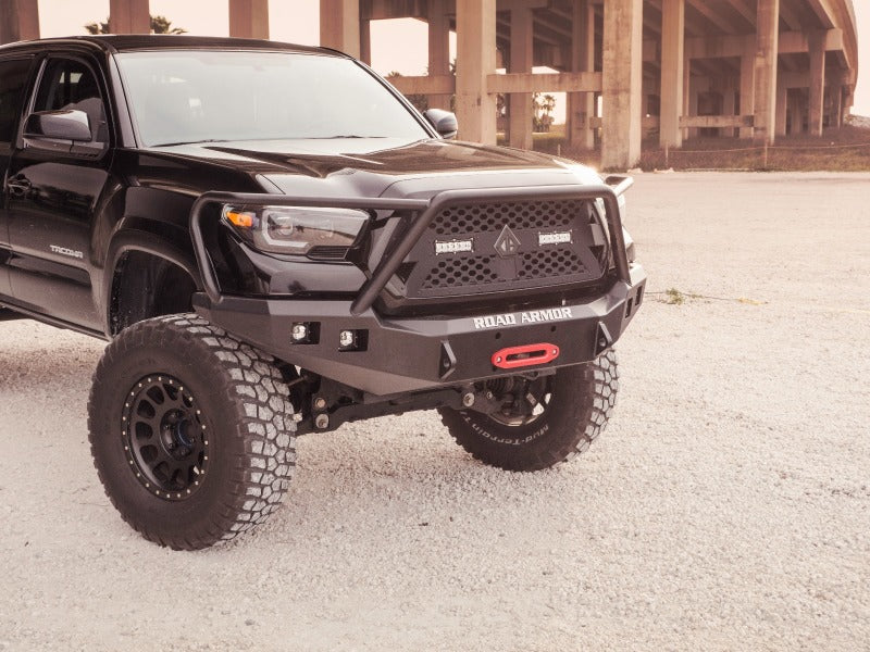 Road Armor 16-20 Toyota Tacoma Stealth Front Winch Bumper w/Lonestar Guard - Tex Blk Road Armor