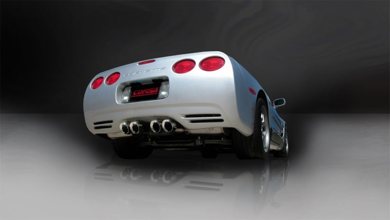 Corsa 97-04 Chevrolet Corvette C5 Z06 5.7L V8 Polished Sport Axle-Back Exhaust - eliteracefab.com