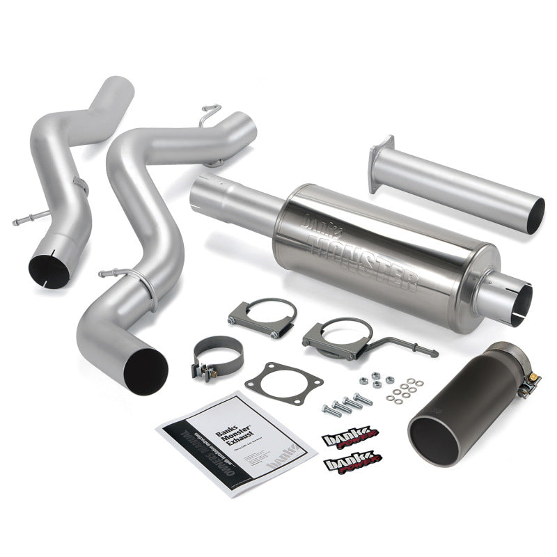 Banks Power 06-07 Chevy 6.6L CCLB Monster Exhaust System - SS Single Exhaust w/ Black Tip Banks Power