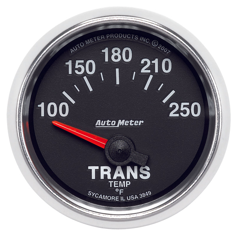 Autometer GS 52mm 100-250 Degree F Short Sweep Electronic Transmission Temperature Gauge 3849